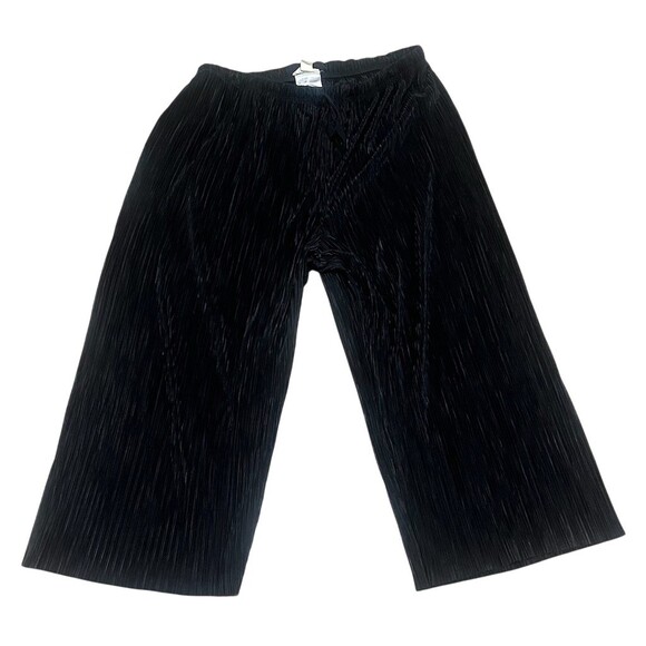 Silense + Noise Casual  Pants Womens Size L Black Pleated Wide-Leg Pull-On - Picture 6 of 8